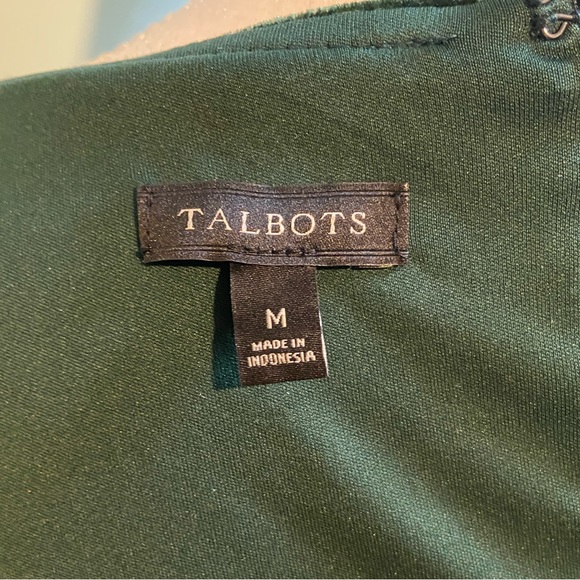 EMERALD TALBOTS VELOUR TWIST FRONT DRESS - Picture 5 of 5